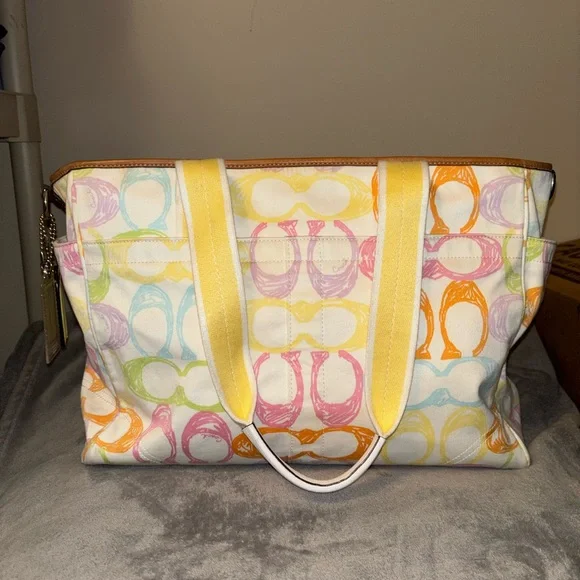 Coach Multicolor Coach Hampton Scribble Signature Tote Bag - Picture 5 of 14